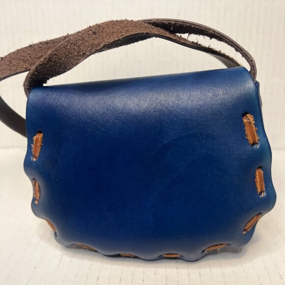 Vtg Hand Tooled Purple Leather Painted Mini Purse, Made in Mexico, Flower Purse - Picture 4 of 7